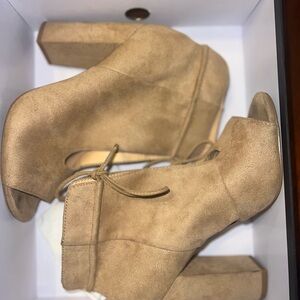 Bebe open toe booties 8